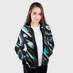 Куртка с капюшоном женская Текстура Линия Движение, цвет: 3D-черный — фото 2