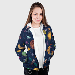 Куртка с капюшоном женская Космический мир, цвет: 3D-белый — фото 2