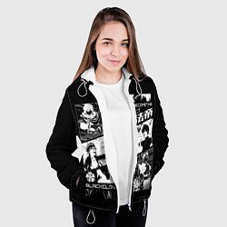 Куртка с капюшоном женская Аста и Юна Черный клевер, цвет: 3D-белый — фото 2