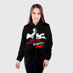 Куртка с капюшоном женская Чуя Накахара бродячие псы, цвет: 3D-черный — фото 2