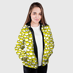Куртка с капюшоном женская Смайлики в Масках, цвет: 3D-черный — фото 2