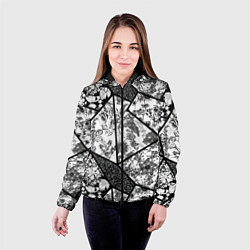 Куртка с капюшоном женская Цветочный Кинцуги Kintsugi, цвет: 3D-черный — фото 2