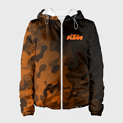 Куртка с капюшоном женская KTM КТМ CAMO RACING, цвет: 3D-белый