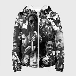Куртка с капюшоном женская Music Rap allpic, цвет: 3D-белый