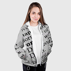 Куртка с капюшоном женская Текст из словоря, цвет: 3D-белый — фото 2