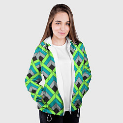 Куртка с капюшоном женская Черные дыры, цвет: 3D-белый — фото 2