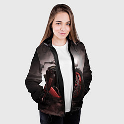 Куртка с капюшоном женская СУПЕРБАЙК, цвет: 3D-черный — фото 2