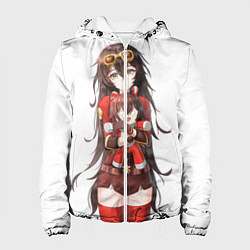 Куртка с капюшоном женская Эмбер из Genshin Impact, цвет: 3D-белый