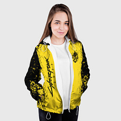 Куртка с капюшоном женская CYBERPUNK 2077 КИБЕРПАНК 2077, цвет: 3D-белый — фото 2