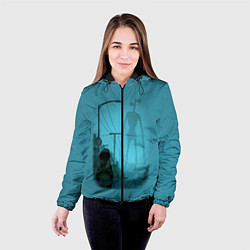 Куртка с капюшоном женская СИРЕНОГОЛОВЫЙ И ДЕВОЧКА, цвет: 3D-черный — фото 2