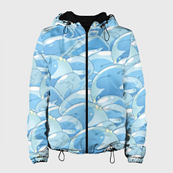 Куртка с капюшоном женская О МОЕМ ПЕРЕРОЖДЕНИЕ В СЛИЗЬ, цвет: 3D-черный