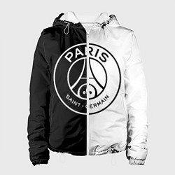 Куртка с капюшоном женская ФК ПСЖ PSG BLACK & WHITE, цвет: 3D-белый