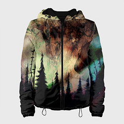 Куртка с капюшоном женская СТРАШНЫЙ ЛЕС, цвет: 3D-черный