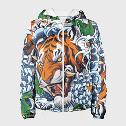 Куртка с капюшоном женская Тигр, цвет: 3D-белый