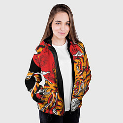 Куртка с капюшоном женская Год тигра, цвет: 3D-черный — фото 2