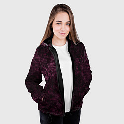 Куртка с капюшоном женская Мраморная текстура камня, цвет: 3D-черный — фото 2