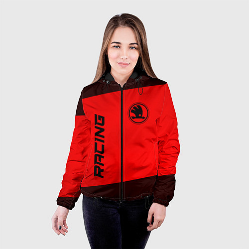 Женская куртка Skoda - Racing / 3D-Черный – фото 4