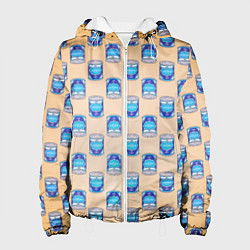 Куртка с капюшоном женская Сгущенка паттерн, цвет: 3D-белый