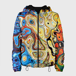 Куртка с капюшоном женская Психоделическое искусство, цвет: 3D-черный