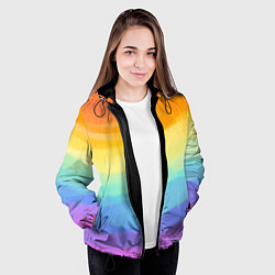 Куртка с капюшоном женская РАДУЖНЫЕ ВОЛНЫ RAINBOW WAVES Z, цвет: 3D-черный — фото 2