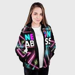 Куртка с капюшоном женская Неон - Неоновый край, цвет: 3D-черный — фото 2