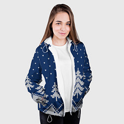 Куртка с капюшоном женская Зимняя ночь, цвет: 3D-белый — фото 2