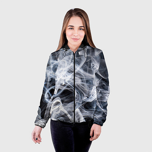 Женская куртка Графика дыма / 3D-Черный – фото 4