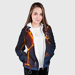 Куртка с капюшоном женская MERCEDES-BENZ AMG 3D ГЕОМЕТРИЯ, цвет: 3D-белый — фото 2