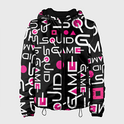 Куртка с капюшоном женская SQUID GAME ЛОГО PINK, цвет: 3D-черный