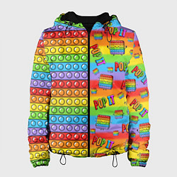 Куртка с капюшоном женская POP IT СМАЙЛЫ, цвет: 3D-черный