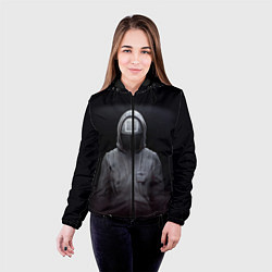 Куртка с капюшоном женская ИГРА В КАЛЬМАРА СОТРУДНИК КВАДРАТ, цвет: 3D-черный — фото 2