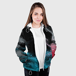 Куртка с капюшоном женская Распад красок, цвет: 3D-белый — фото 2