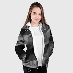 Куртка с капюшоном женская Чб абстракция, цвет: 3D-белый — фото 2