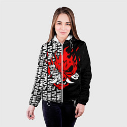 Куртка с капюшоном женская CYBERPUNK 2077: SAMURAI, цвет: 3D-белый — фото 2