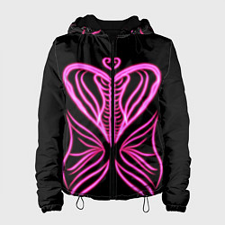 Куртка с капюшоном женская Бабочка любви, цвет: 3D-черный