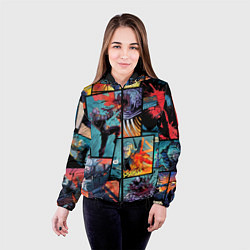 Куртка с капюшоном женская Ведьмак The Witcher комикс, цвет: 3D-черный — фото 2
