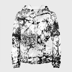Куртка с капюшоном женская Эффект линогравюры, цвет: 3D-белый