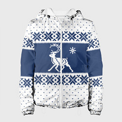 Куртка с капюшоном женская Северный Олень звезда, цвет: 3D-белый
