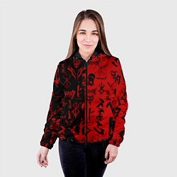 Куртка с капюшоном женская BERSERK BLACK RED БЕРСЕРК ПАТТЕРН, цвет: 3D-черный — фото 2