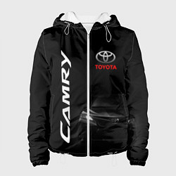 Куртка с капюшоном женская Черная Тойота Камри, цвет: 3D-белый