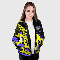 Куртка с капюшоном женская Subaru Cубару, цвет: 3D-черный — фото 2