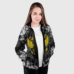 Куртка с капюшоном женская Российская Федерация, цвет: 3D-черный — фото 2