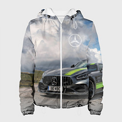 Куртка с капюшоном женская Mercedes V8 Biturbo Racing Team AMG, цвет: 3D-белый