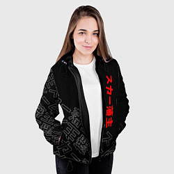 Куртка с капюшоном женская SCARLXRD JAPAN STYLE ИЕРОГЛИФЫ, цвет: 3D-черный — фото 2