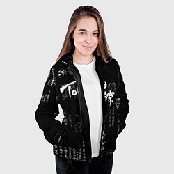 Куртка с капюшоном женская Токио Надпись Иероглифы Япония Tokyo, цвет: 3D-черный — фото 2