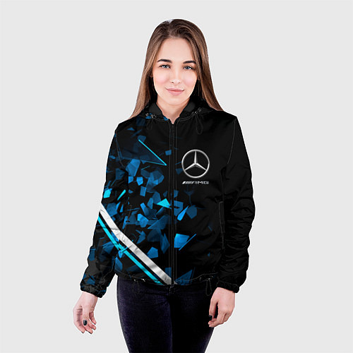 Женская куртка Mercedes AMG Осколки стекла / 3D-Черный – фото 4