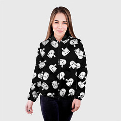 Куртка с капюшоном женская ПРИВИДЕНИЯ УЗОР HALLOWEEN, цвет: 3D-черный — фото 2