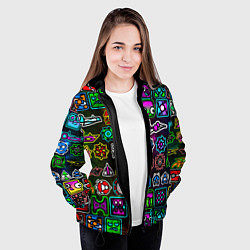 Куртка с капюшоном женская Geometry Dash: Heroes, цвет: 3D-черный — фото 2