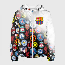 Куртка с капюшоном женская FC BARCELONA LOGOBOMBING, цвет: 3D-белый