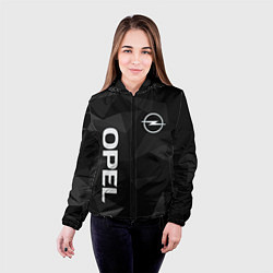 Куртка с капюшоном женская Опель, Opel геометрия, цвет: 3D-черный — фото 2